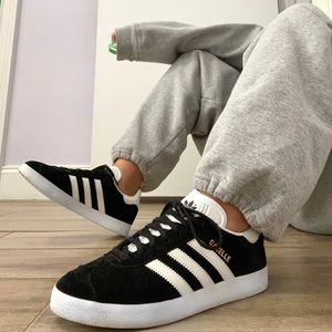 Black and White Adidas Gazelle Sneakers